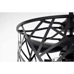 Leyton 24.4 in. Indoor Black Ceiling Fan with Light Kit and Remote Included by Warehouse of Tiffany -Warehouse of Tiffany Shop black warehouse of tiffany ceiling fans with lights dw01w03mb 4f 1000