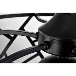 Leyton 24.4 in. Indoor Black Ceiling Fan with Light Kit and Remote Included by Warehouse of Tiffany -Warehouse of Tiffany Shop black warehouse of tiffany ceiling fans with lights dw01w03mb a0 1000