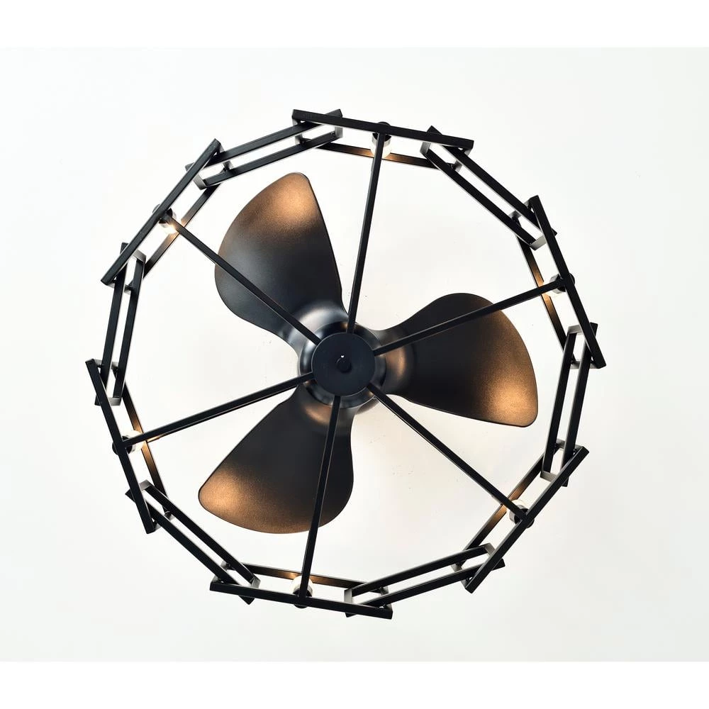 Hemming 26.8 in. Indoor Black Finish Ceiling Fan with Light Kit and Remote Included by Warehouse of Tiffany 6 Hemming 26.8 in. Indoor Black Finish Ceiling Fan with Light Kit and Remote Included by Warehouse of Tiffany - Image 4