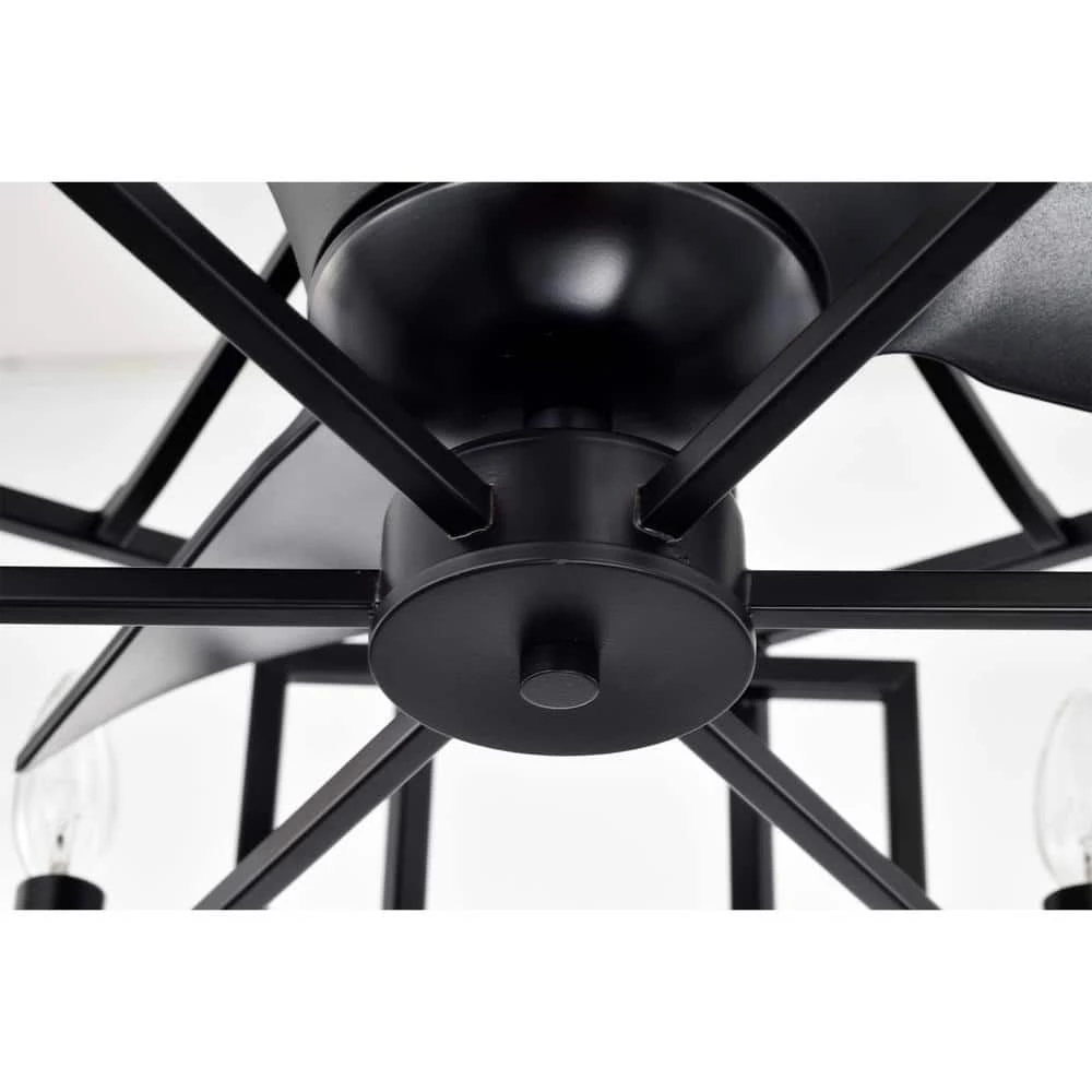 Hemming 26.8 in. Indoor Black Finish Ceiling Fan with Light Kit and Remote Included by Warehouse of Tiffany 10 Hemming 26.8 in. Indoor Black Finish Ceiling Fan with Light Kit and Remote Included by Warehouse of Tiffany - Image 8