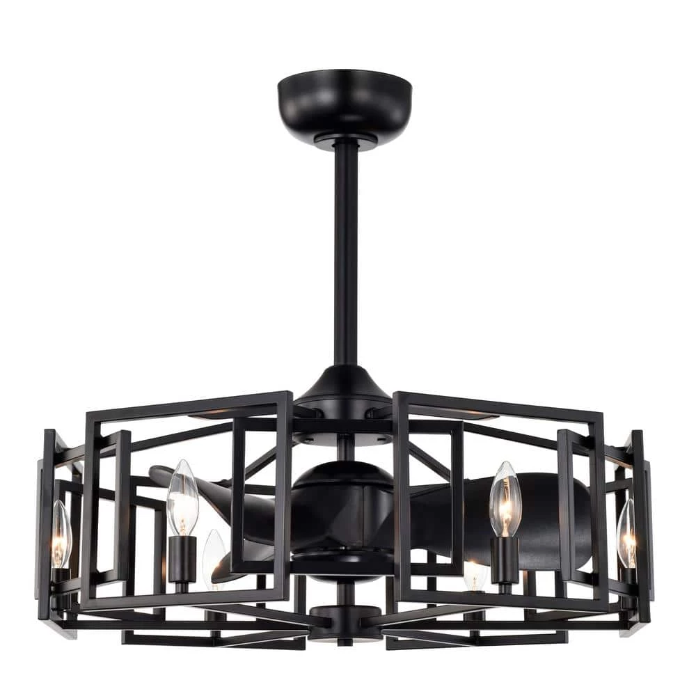 Hemming 26.8 in. Indoor Black Finish Ceiling Fan with Light Kit and Remote Included by Warehouse of Tiffany 3 Hemming 26.8 in. Indoor Black Finish Ceiling Fan with Light Kit and Remote Included by Warehouse of Tiffany