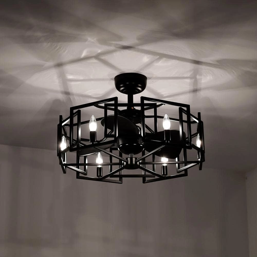 Hemming 26.8 in. Indoor Black Finish Ceiling Fan with Light Kit and Remote Included by Warehouse of Tiffany 8 Hemming 26.8 in. Indoor Black Finish Ceiling Fan with Light Kit and Remote Included by Warehouse of Tiffany - Image 6