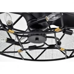 Nelle 24.3 in. Indoor Black Finish Ceiling Fan with Light Kit and Remote Included by Warehouse of Tiffany -Warehouse of Tiffany Shop black warehouse of tiffany ceiling fans with lights dw01w06bg 44 1000