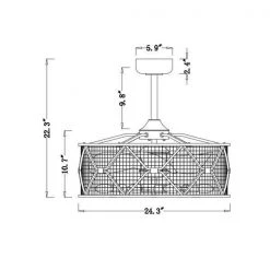 Nelle 24.3 in. Indoor Black Finish Ceiling Fan with Light Kit and Remote Included by Warehouse of Tiffany -Warehouse of Tiffany Shop black warehouse of tiffany ceiling fans with lights dw01w06bg fa 1000