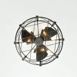 Damon 24 in. Indoor Black Finish Ceiling Fan with Light Kit and Remote Included by Warehouse of Tiffany -Warehouse of Tiffany Shop black warehouse of tiffany ceiling fans with lights dw01w09si 1f 1000