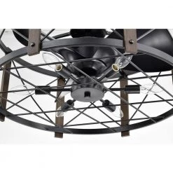 Damon 24 in. Indoor Black Finish Ceiling Fan with Light Kit and Remote Included by Warehouse of Tiffany -Warehouse of Tiffany Shop black warehouse of tiffany ceiling fans with lights dw01w09si fa 1000