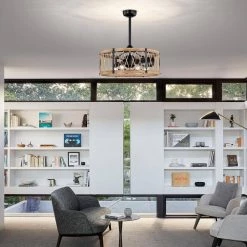 Delano 25.7 in. Indoor Black Ceiling Fan with Light Kit and Remote Included by Warehouse of Tiffany -Warehouse of Tiffany Shop black warehouse of tiffany ceiling fans with lights dw01w11ib 1f 1000