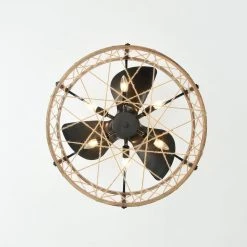 Delano 25.7 in. Indoor Black Ceiling Fan with Light Kit and Remote Included by Warehouse of Tiffany -Warehouse of Tiffany Shop black warehouse of tiffany ceiling fans with lights dw01w11ib 44 1000