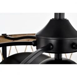 Delano 25.7 in. Indoor Black Ceiling Fan with Light Kit and Remote Included by Warehouse of Tiffany -Warehouse of Tiffany Shop black warehouse of tiffany ceiling fans with lights dw01w11ib 77 1000