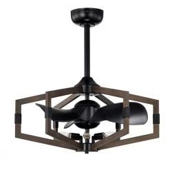 Nicklas 26 in. Indoor Black Finish Ceiling Fan with Light Kit and Remote Control Included by Warehouse of Tiffany