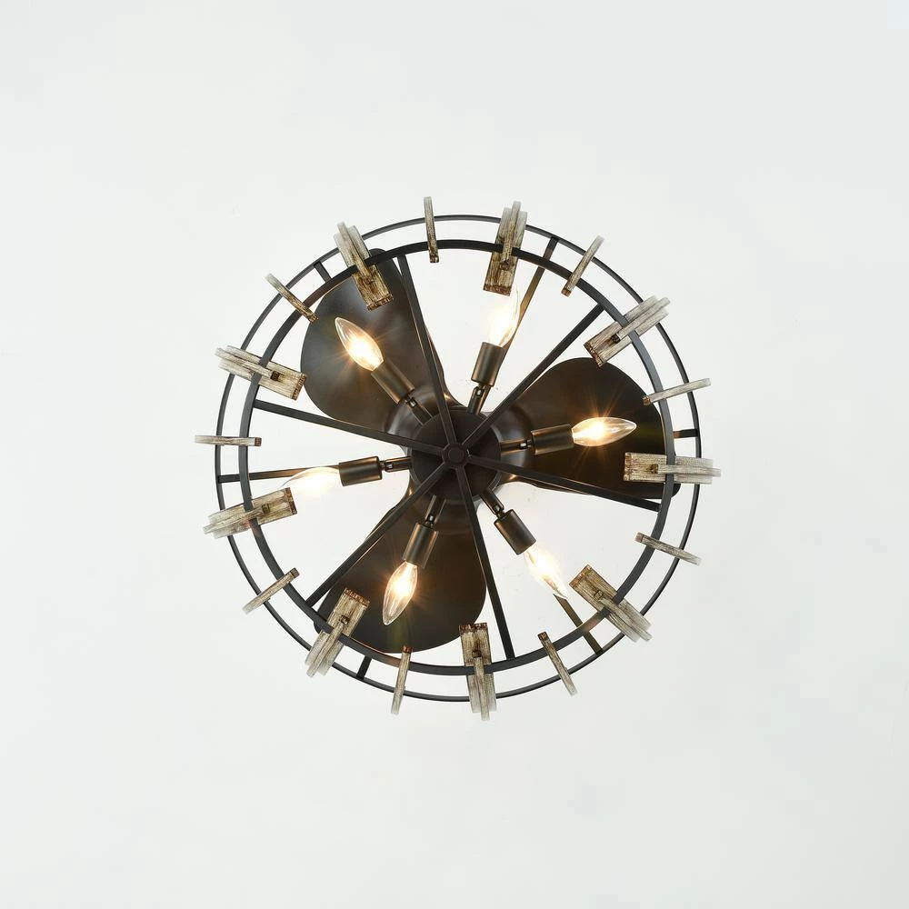 Matthias 26 in. Indoor Black Finish Ceiling Fan with Light Kit and Remote Control Included by Warehouse of Tiffany 6 Matthias 26 in. Indoor Black Finish Ceiling Fan with Light Kit and Remote Control Included by Warehouse of Tiffany - Image 4