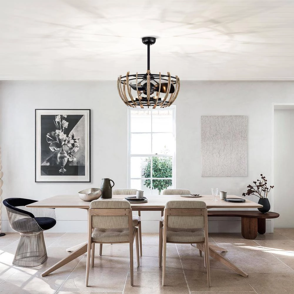 Matthias 26 in. Indoor Black Finish Ceiling Fan with Light Kit and Remote Control Included by Warehouse of Tiffany 13 Matthias 26 in. Indoor Black Finish Ceiling Fan with Light Kit and Remote Control Included by Warehouse of Tiffany - Image 11