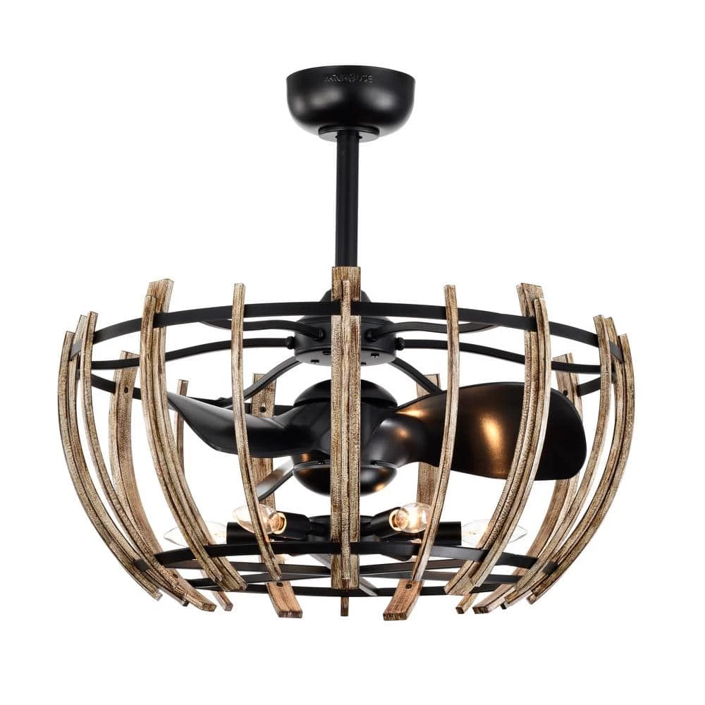 Matthias 26 in. Indoor Black Finish Ceiling Fan with Light Kit and Remote Control Included by Warehouse of Tiffany 3 Matthias 26 in. Indoor Black Finish Ceiling Fan with Light Kit and Remote Control Included by Warehouse of Tiffany