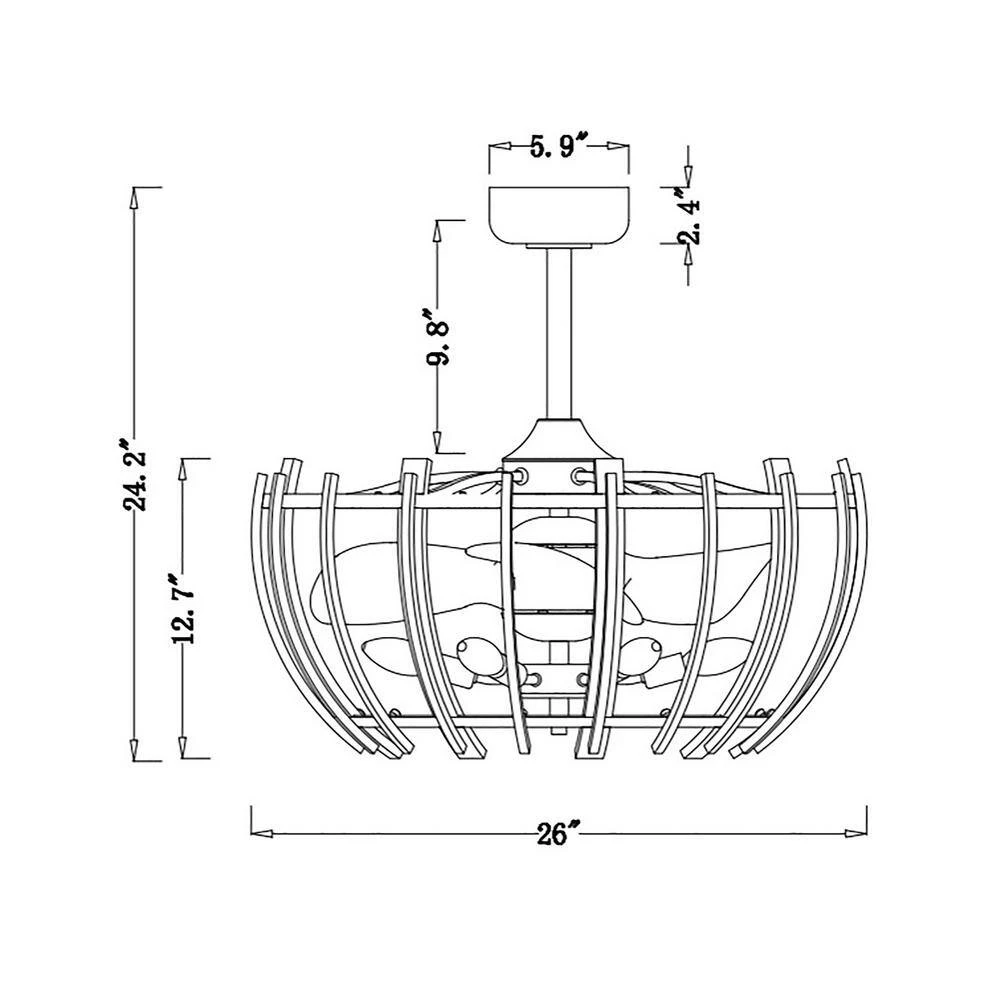 Matthias 26 in. Indoor Black Finish Ceiling Fan with Light Kit and Remote Control Included by Warehouse of Tiffany 12 Matthias 26 in. Indoor Black Finish Ceiling Fan with Light Kit and Remote Control Included by Warehouse of Tiffany - Image 10