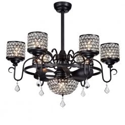 Torbay 35 in. Black Indoor Remote Controlled Fandelier with Light Kit by Warehouse of Tiffany