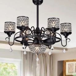 Torbay 35 in. Black Indoor Remote Controlled Fandelier with Light Kit by Warehouse of Tiffany -Warehouse of Tiffany Shop black warehouse of tiffany chandeliers cfl 8364remo fb c3 1000