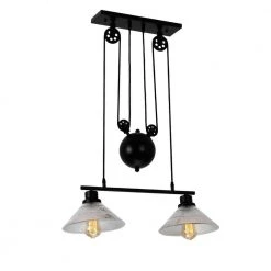 Laxmi 9.1 in. 2-Light Indoor Black Chandelier with Light Kit by Warehouse of Tiffany