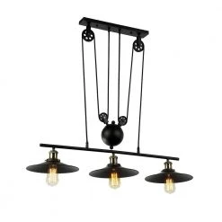 Chorne 3-Light Black Chandelier with Shade by Warehouse of Tiffany