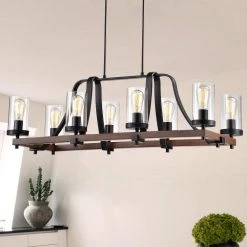 Guntel 40 in. 8-Light Black Indoor Chandelier by Warehouse of Tiffany -Warehouse of Tiffany Shop black warehouse of tiffany chandeliers hm040 8 31 1000