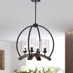 Arden 22 in. 4-Light Black Indoor Chandelier by Warehouse of Tiffany -Warehouse of Tiffany Shop black warehouse of tiffany chandeliers hm103 4 31 1000
