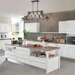 Blakes 4-Light Black Metal Faux-Wood Kitchen Island Chandelier by Warehouse of Tiffany -Warehouse of Tiffany Shop black warehouse of tiffany chandeliers hm1384 31 1000