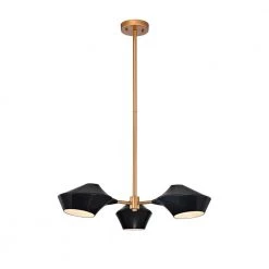 Prentiss 26 in. 3-Light Indoor Black Chandelier with Light Kit by Warehouse of Tiffany
