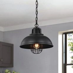Almonte 13 in. 1-Light Indoor Black Pendant Light with Light Kit by Warehouse of Tiffany -Warehouse of Tiffany Shop black warehouse of tiffany chandeliers hm163 1 31 1000