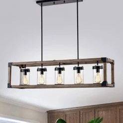 Jhenny 44 in. 5-Light Indoor Black Pendant Lamp with Light Kit by Warehouse of Tiffany -Warehouse of Tiffany Shop black warehouse of tiffany chandeliers hm217d 5fwg 31 1000