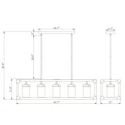 Jhenny 44 in. 5-Light Indoor Black Pendant Lamp with Light Kit by Warehouse of Tiffany -Warehouse of Tiffany Shop black warehouse of tiffany chandeliers hm217d 5fwg 4f 1000