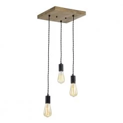 Jash 12 in. 3-Light Indoor Black Pendant Lamp with Light Kit by Warehouse of Tiffany