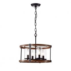 Akua 16.14 in. 4-Light Indoor Black Chandelier with Light Kit by Warehouse of Tiffany