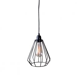 Antonia 10 in. 1-Light Indoor Black Finish Pendant Lamp with Light Kit by Warehouse of Tiffany