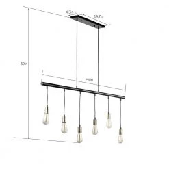 Ankica Matte Black 6-Light Pendant (Edison Bulb Included) by Warehouse of Tiffany -Warehouse of Tiffany Shop black warehouse of tiffany chandeliers p 17104l 4f 1000