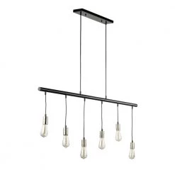 Ankica Matte Black 6-Light Pendant (Edison Bulb Included) by Warehouse of Tiffany