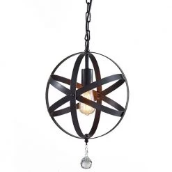 Devin 56 in. 1-Light Indoor Black Chandelier with Light Kit by Warehouse of Tiffany