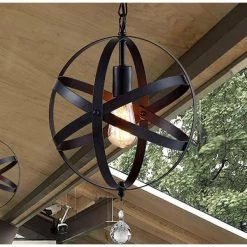 Devin 56 in. 1-Light Indoor Black Chandelier with Light Kit by Warehouse of Tiffany -Warehouse of Tiffany Shop black warehouse of tiffany chandeliers p8803 1 c3 1000