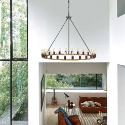 Nate 47.2 in. 24-Light Black Indoor Chandelier with Light Kit by Warehouse of Tiffany -Warehouse of Tiffany Shop black warehouse of tiffany chandeliers pd015 24iw 31 1000