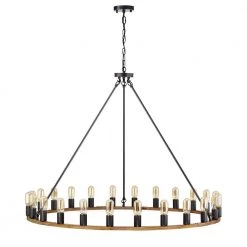 Nate 47.2 in. 24-Light Black Indoor Chandelier with Light Kit by Warehouse of Tiffany -Warehouse of Tiffany Shop black warehouse of tiffany chandeliers pd015 24iw 44 1000