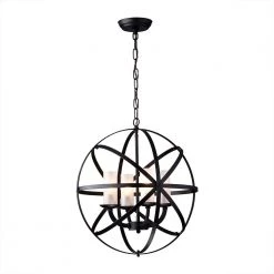 Mandisa 19 in. 4-Light Indoor Black Chandelier with Light Kit by Warehouse of Tiffany