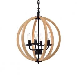 Fedelmid 4-Light Black Pendant by Warehouse of Tiffany