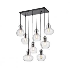 Beveen 8-Light Black Metal Pendant by Warehouse of Tiffany