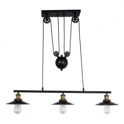 Darleen 9 in. 3-Light Indoor Black Chandelier with Light Kit by Warehouse of Tiffany