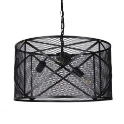 Mindor 21 in. 3-Light Indoor Black Pendant Lamp with Light Kit by Warehouse of Tiffany
