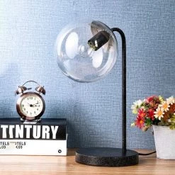 Wolbey 15.35 in. 1-Light Indoor Black Table Lamp with Light Kit by Warehouse of Tiffany -Warehouse of Tiffany Shop black warehouse of tiffany desk lamps t 171280 31 1000