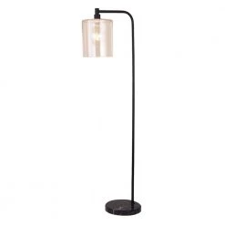 Varde Matte Black 1-Light Floor Lamp by Warehouse of Tiffany