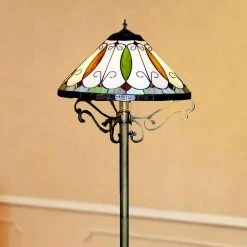 Curly 21 in. 2-Light Indoor Black Finish Floor Lamp with Light Kit by Warehouse of Tiffany