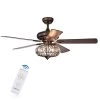 Chrysaor 52.4 in. Indoor Black Finsh Remote Controlled Ceiling Fan with Light Kit by Warehouse of Tiffany -Warehouse of Tiffany Shop black warehouse of tiffany flush mount lights cfl 8306remo bl 64 1000