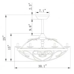 Ivana 30.1 in. Indoor Black Finsh Remote Controlled Fandelier with Light Kit by Warehouse of Tiffany -Warehouse of Tiffany Shop black warehouse of tiffany flush mount lights cfl 8474iwg 4f 1000