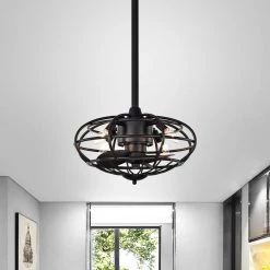 Monti 18 in. Indoor Black Finsh Remote Controlled Fandelier with Light Kit by Warehouse of Tiffany -Warehouse of Tiffany Shop black warehouse of tiffany flush mount lights cfl 8478s mb 31 1000