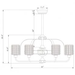 Erween 35 in. Indoor Black Finsh Remote Controlled Fandelier with Light Kit by Warehouse of Tiffany -Warehouse of Tiffany Shop black warehouse of tiffany flush mount lights cfl 8482mb 4f 1000